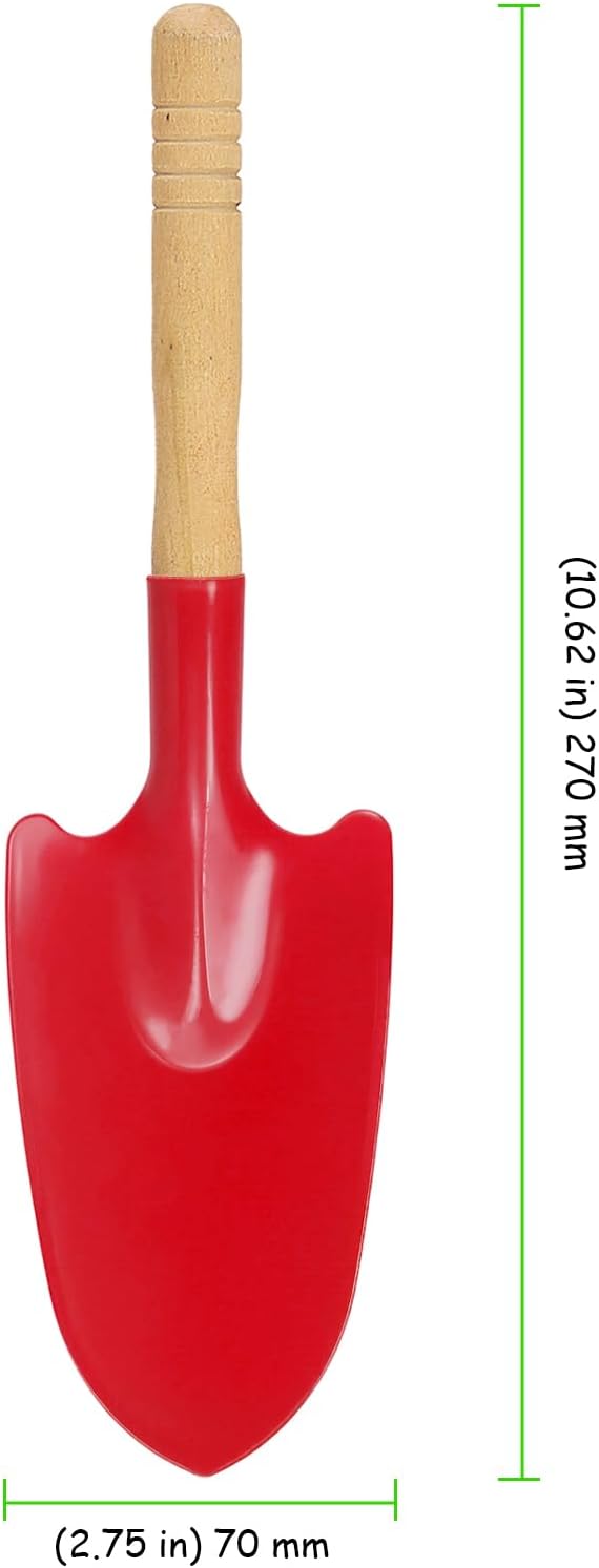 30 PCS Beach Spades, Metal Sand Shovel with Wooden Handle, Mini Metal Garden Shovels for Planting Loosening Digging, 10 Inch Long, 6 Colors