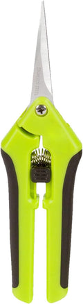 Green Micro Tip Garden Shears for Precise Trimming - Lightweight, Stainless Steel Hand Pruners, Flower Trimmers, and Bonsai Snippers