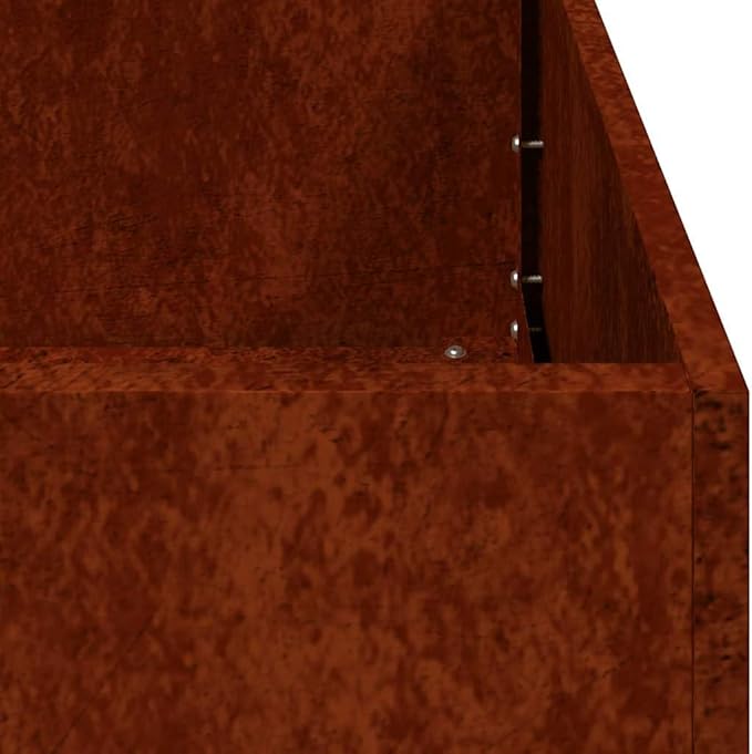 vidaXL Weathering Steel Planter Box with Open Bottom - 47.2"x15.7"x31.5" Rectangular Plant Pot Stand for Garden/Patio/Balcony