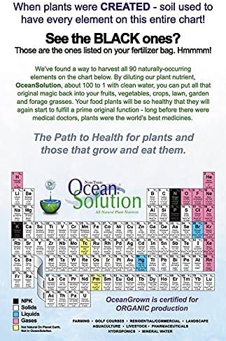 Ocean Solution Organic Liquid Fertilizer - Plant Nutrient Concentrate - Ideal for Livestock & Hydroponic - Easy Application, No Stains or Clogging - Restores Mineral in Soils - 1 Gallon
