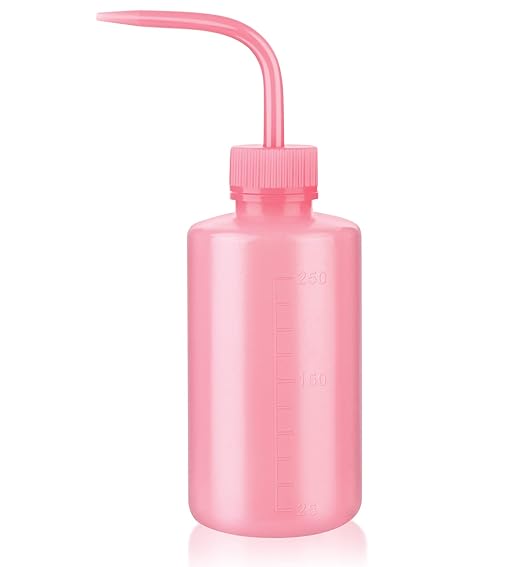 Valchoose Professional 250ml Tattoo Wash Bottle 8.5oz (Pink), Narrow Mouth Squeeze Bottle for Medical Lab Irrigation Squeeze Sprinkling Can Wash Plant Bottle (1Pack)