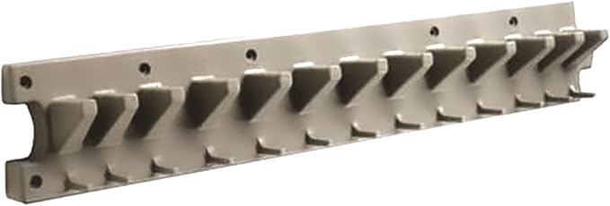 Suncast 6 Pack 2' Wall Mount Tool Organizer for Hanging Lawn and Garden Tools, 30 lb. Weight Capacity, Gray, Made in The USA