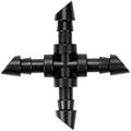 45 Pack 1/4" Drip Irrigation Cross Fittings, 1/4'' Dripline Barbed Cross Tee Connectors for 1/4 Inch Irrigation Tubing 4-way T Parts for Garden Drip Systems