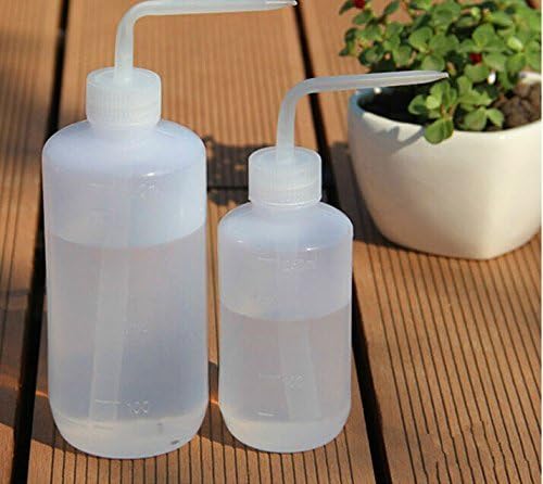 Wash Bottle 500ml and 250ml Narrow Mouth Squeeze Bottle Medical Lab Plastic Safety Squeeze Bottle No Spill Bend Mouth Watering Cans