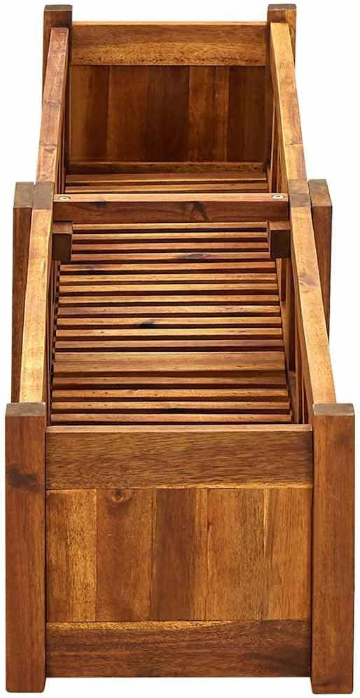 vidaXL 5 x 1ft Garden Raised Bed, Solid Acacia Wood Planter Box for Flowers, Vegetables, Herbs - Wooden Elevated Flower Bed for Outdoor/Indoor, Backyard, Patio Use - Natural Brown