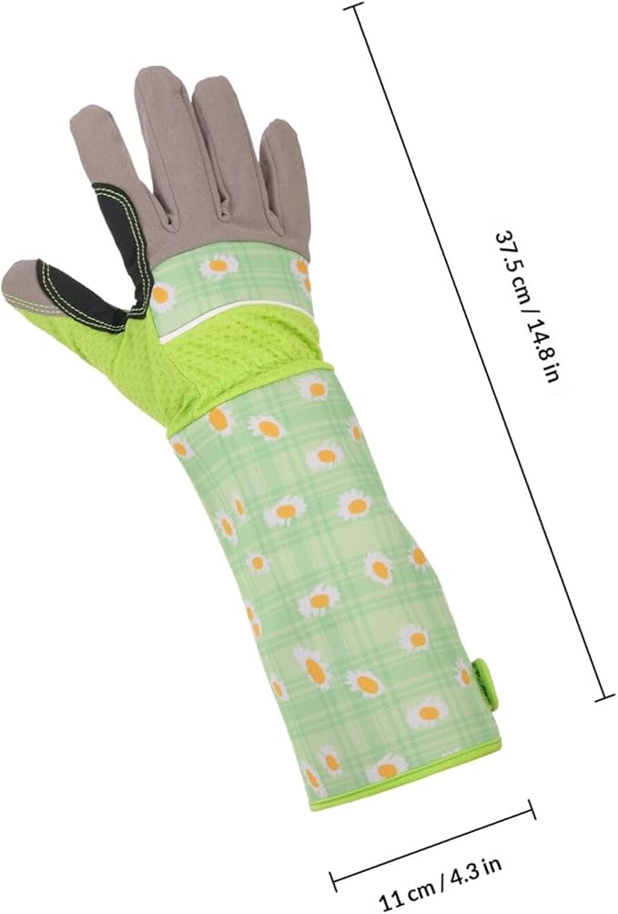 ibasenice Thornproof Gardening Gloves with Long Sleeves Pu Leather Palm Work Gloves for Women and Men for Planting and Pruning