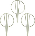 3-Pack Garden Plant Support Stake Green Plant Support Rings for Climbing Plant, Flowers (10" Wide x 17" High)