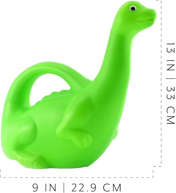 Cornucopia Brands Green Dinosaur Watering Can; Novelty Plastic Waterer Toddler-Friendly & Kid-Loved