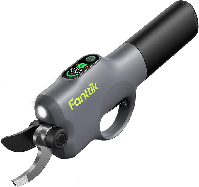 Fanttik Y10 Pro Cordless Electric Pruning Shears with Brushless Motor, LED Display, 4-Level Safety System, USB-C Fast Charging, SK5 Steel Blade for Branch Trimming