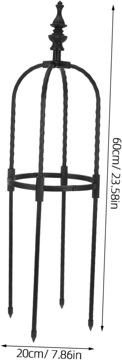 Outdoor Metal Climbing Plant Support Trellis with Secure Ground Cap for Stable Rose and Vine Growth Garden Obelisk
