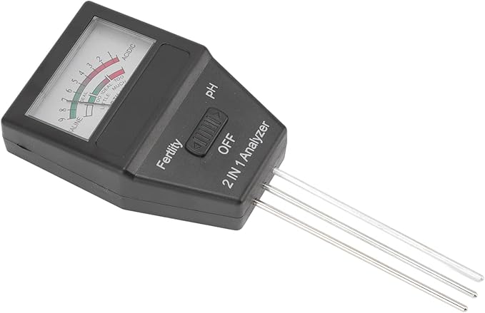 Soil PH Tester Soil Fertility Meter 2 in 1 Dual Function Soil Testing Kit for Home Garden Lawn Farm Indoor Outdoor Use ABS Material 6.5x3.2x18cm