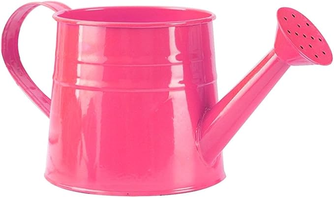 Watering Can, 1L Metal Flower Garden Watering Can, Lightweight Durable Decorative Gardening Tool for Outdoor Indoor Plants Lawn Garden (Dark Pink)