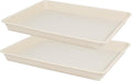 VUWEZ Rectangle Plant Tray, Plant Drip Tray, Plant Pot Saucers, Plant Germination Trays, Plant Saucers, 11'' x 9'' x 1.2'' (2 pack), Beige