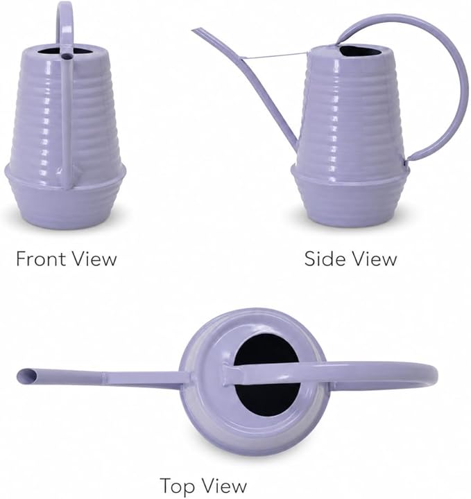 Small Watering Can, 0.3 Gallon/34oz., Violet Purple, Galvanized, Indoor Water Can, Metal Watering Can with Long Spout, Plant Water Can for Indoor Plants