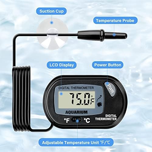iPower 6 by 8-Inch 8W Reptile Heat Mat, LCD Digital Aquarium Thermometer, Under Tank Warmer Terrarium Heat Pad for Turtles Lizards Frogs and Other Small Animals, Multi Sizes