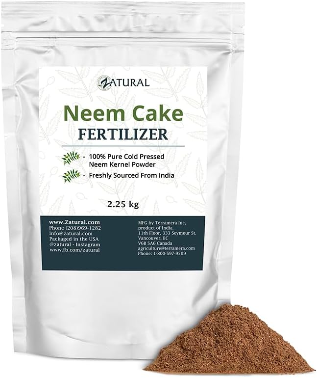 Zatural Natural Neem Cake Powder | Premium Organic Soil Conditioner & Plant Fertilizer | Azadirachta Indica Seed Meal (5 Pounds)