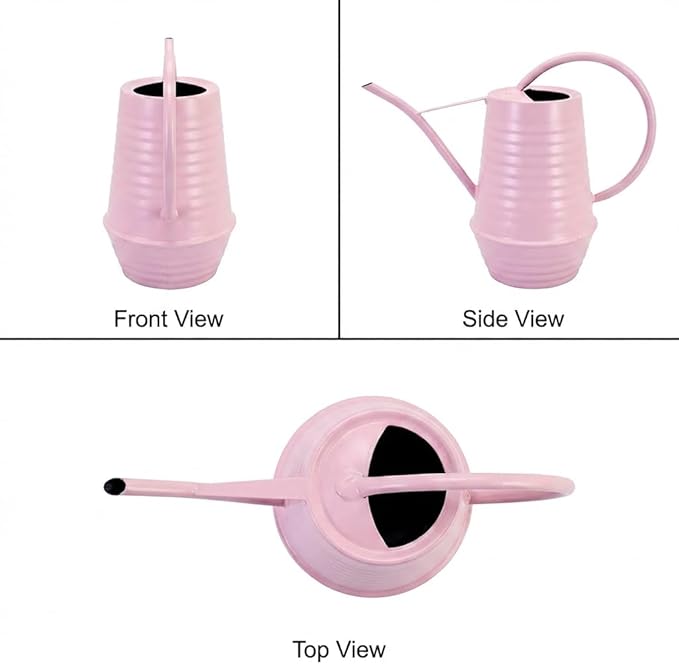 Small Watering Can, Matte Pink (Almost Mauve), 34oz., Metal Watering Can with Long Spout, Nice Indoor Water Can, Plant Water Can for Indoor Plants