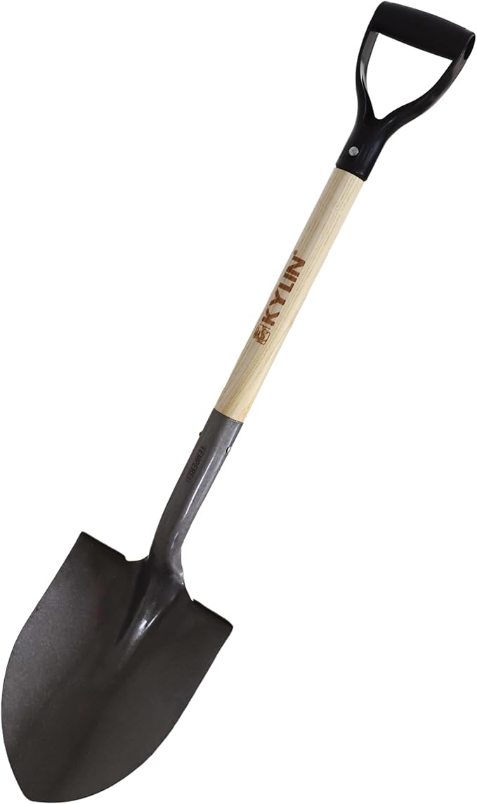 Kylin Multi-Purpose Garden Spade Shovels Set for Digging and Transfer with Durable Hard Wood Heavy Duty Handle (5 Pack)