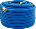 WiseFlow Garden Hose 150FT x 3/4", Heavy Duty Rubber Hose, Water Hose with Five Layered Braiding, Male Female Fittings, 1000PSI Burst, 300PSI Working (Blue)