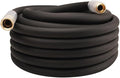 Heavy Duty Premium Garden Hose 50ft x 3/4", 300PSI Working, 1000PSI Burst, Hybrid Rubber Water Hose with Transparent Swivel Handle - Hot/Cold Water - Five Layered Braiding with Brass fittings (Black)