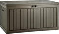 YITAHOME 90 Gallon Large Deck Box, Double-Wall Resin Outdoor Storage Boxes, Deck Storage for Patio Furniture, Cushions, Pool Float, Garden Tools, Lockable & Waterproof (Light Brown)