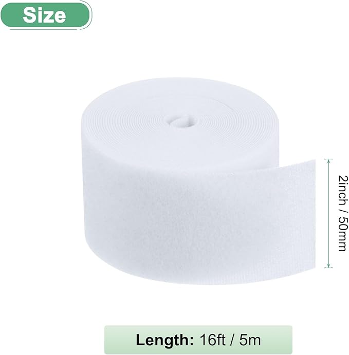1-Roll Garden Plant Tape, 16 ft x 2 in Garden Hook and Loop Plant Ties Multi-Purpose Use Adjustable and Reusable Twist Wire Tape for Plants/Flowers/Vines [White]