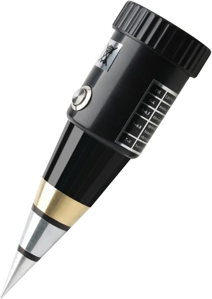Soil PH Tester, PH Tester Hygrometer Metal Sensor Probe Handheld Soil 3~8 Acidity Meter No Battery for Planting Garden Tool, Garden, Plant Cultivation