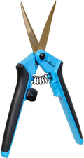 Hydrofarm HGPL400CT Precision Curved Lightweight Titanium Pruner, Blue