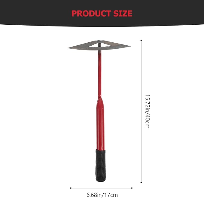 Sosoport Gardening Hoe 15.74 Inch Lightweight Hand Hoe for Weeding Digging Soil Cultivation Durable Outdoor Plowing Tool