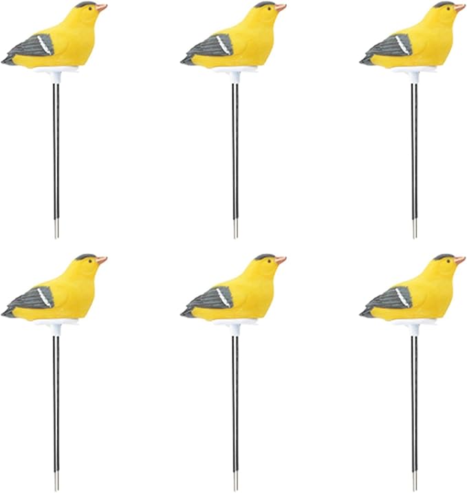 6X Soil Moisture Meter Watering Alarm Bird Plant Water Tester Hygrometer Sensor Gardening Tool Kit (Yellow)