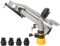 1.5" Agriculture Farm Irrigation Sprinkler Lawn Sprinkler Irrigation Spray Gun Large-Area Watering Spray 360° Rotary Farm Lawn Garden Irrigation Female Thread Aluminum Alloy with Nozzle Set