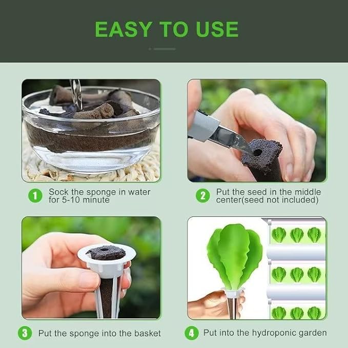 YBB 100PCS Grow Sponges, Hydroponic Seed Starter Pods Sponges Compatible with Aerogarden, Rapid Rooter Starter Plugs for Hydroponic Indoor Garden System