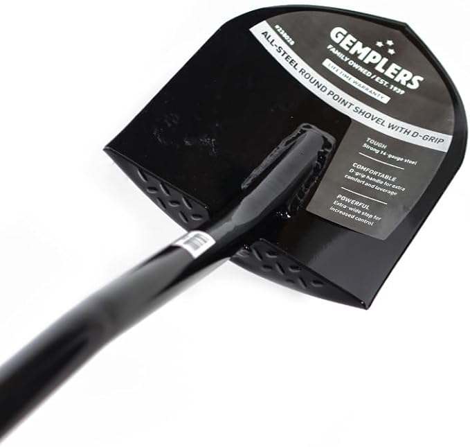 Gemplers All-Steel Roundpoint Shovel with D-Grip, Digging and Landscaping Shovel, Durable and Comfortable