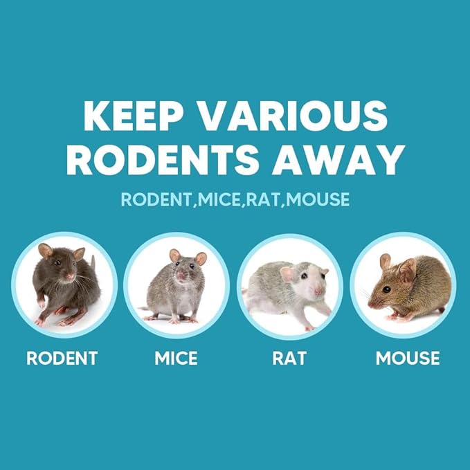 Rodent Repellent Indoor, Mouse Repellent, Mice Repellent Indoor, Rat Repellant, Peppermint Mice and Rat Deterrent to Keep Rodents Away from Nesting, Covers 60 sq. ft, Safe for Kids & Pets-8P
