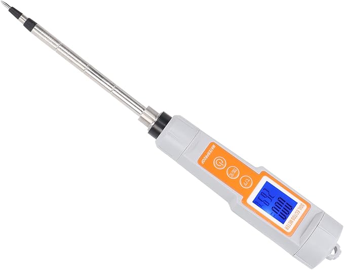 Soil EC/TDS Meter with Temperature Sensor, 3 in 1 Digital Soil Tester, 0-10000us / cm Range, ABS Probe Protective Cases