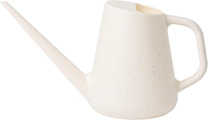 Bloem Fern Vanilla Bean 1 Gallon Modern Resin Watering Can for Indoor and Outdoor Use