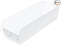 Akro-Mils 30084 Plastic Nesting ShelfMax Storage Bin Box, (24-Inch x 8-Inch x 6-Inch), Clear, (6-Pack)