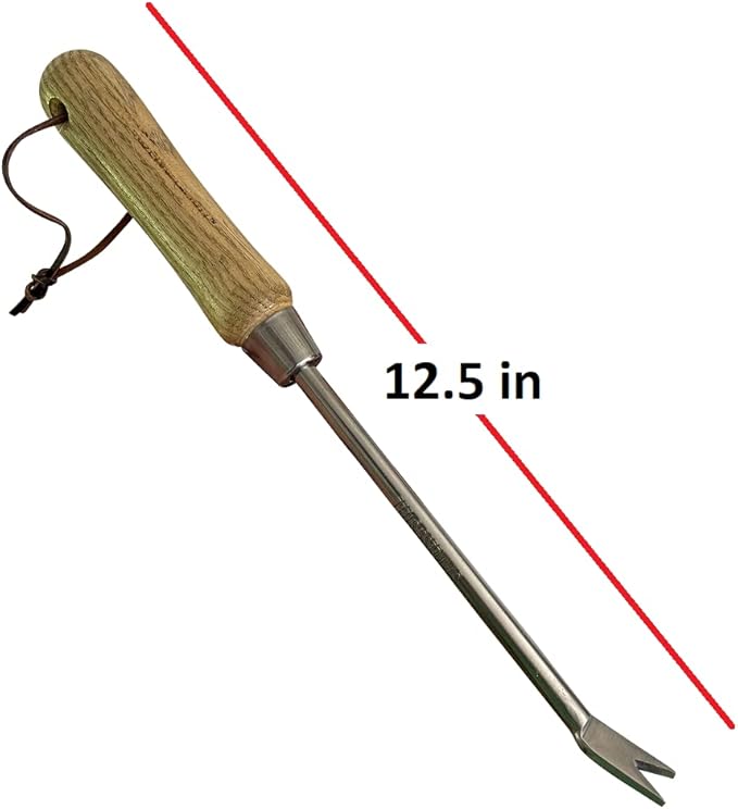 Garden Guru Eco Dandelion Weeder Tool w/Ergonomic Wood Handle - 100% Recycled Stainless Steel - Rust Resistant - FSC Certified Wood - Weed Puller for Planting Weeding Flower & Vegetable Care, 2 Pack