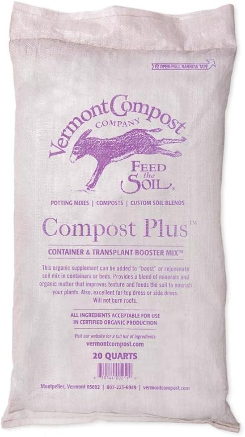 Compost-Plus Organic Container and Transplant Booster Mix | All-Natural Potting Soil for Plants & Vegetable Gardening - 20 Quarts | Gardener's Supply Co Exclusive