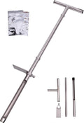 Soil Probe 36in with Pedal, T-Handle Soil Sample Probe Rod Stainless Steel, Soil Sampler Probes for Soil Sampling, Soil Test Kit for Gardening