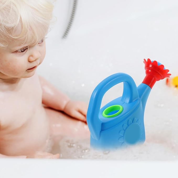 NUOBESTY 2 Pack Kids Watering Can Bath Toys, Mini Plastic Chicken Water Pot for Toddler Beach Sand Play & Garden, Baby Sensory Sprinkler Pail for Outdoor Pool Fun (Random Color)