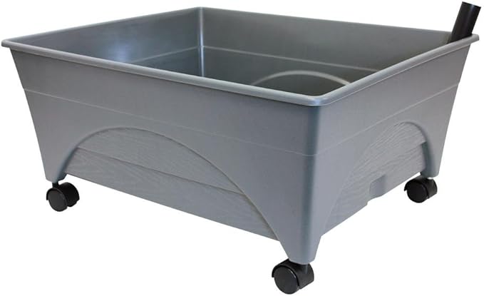 Emsco Group City Picker Raised Bed Grow Box – Self Watering and Improved Aeration – Mobile Unit with Casters - Slate