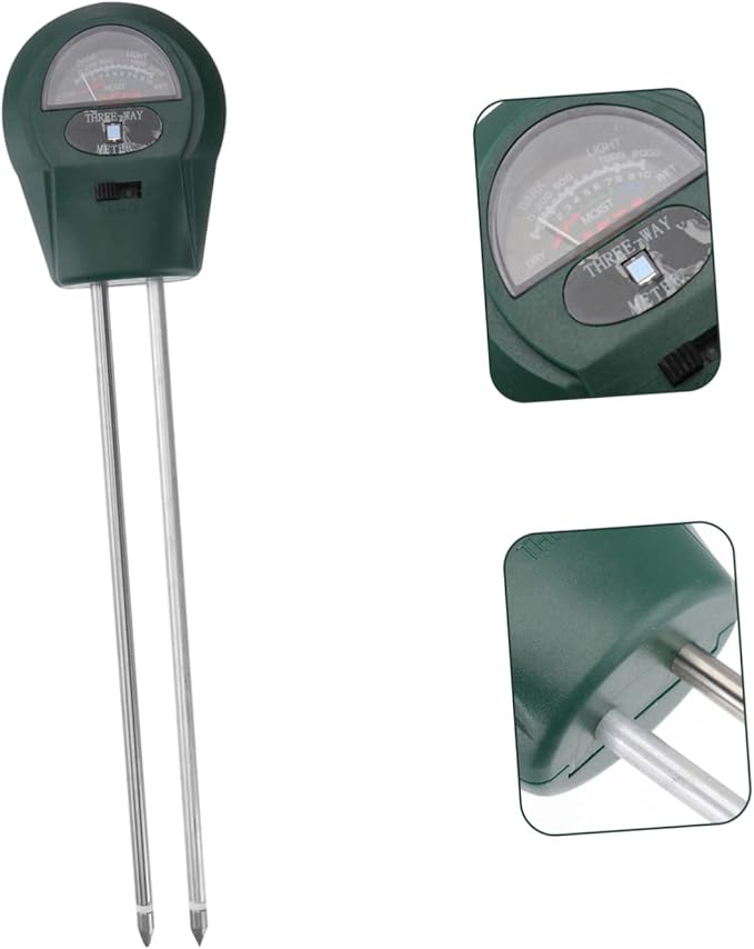Kisangel 3 in 1 Mini Soil Tester for Garden and Farm Soil Moisture pH and Light Measurements No Battery Required