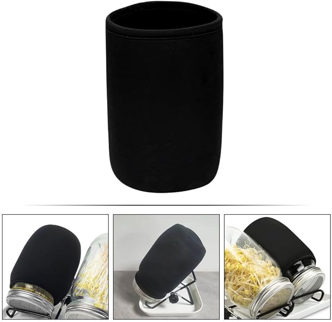 BESPORTBLE Sprouting Mason Jar Cover: 6 Pcs Black Mason Jar Sleeves for Sprouting, Hydroponic Container Covers Blackout Sleeves for Home Gardening and Seed Germination