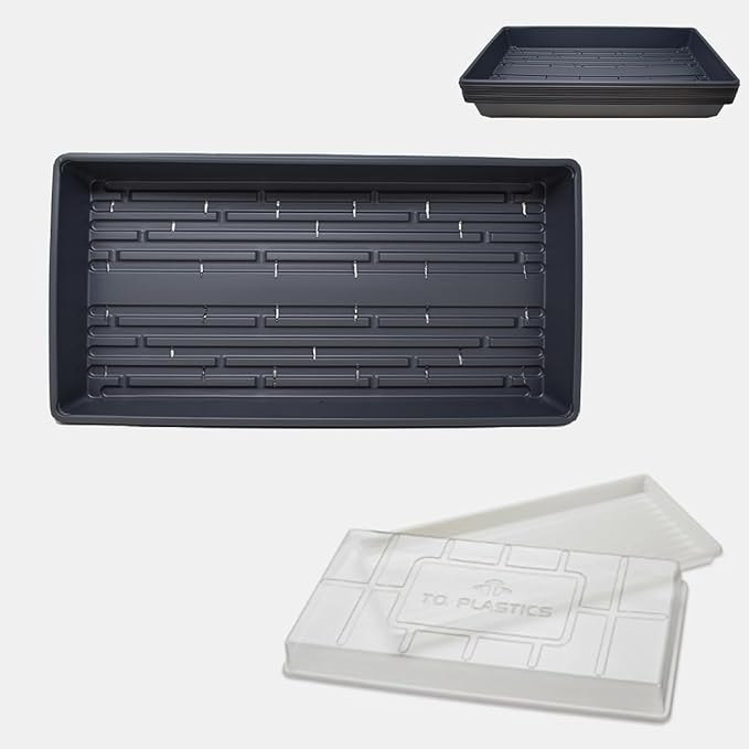 10 Each - 1020 Trays with Holes, with Humidity Dome