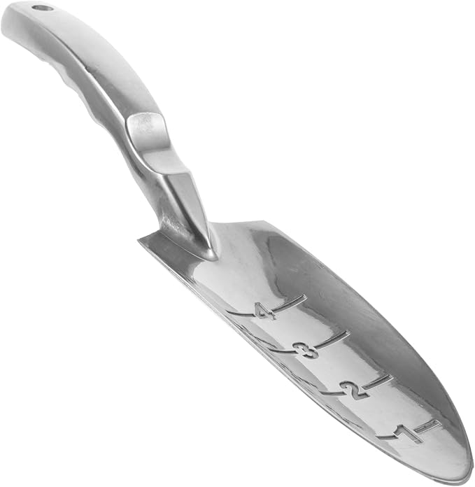 BESPORTBLE Aluminum Alloy Gardening Shovel and Spade Trowel Set with Depth Scale, Small Hand Garden Tools for Planting, Digging, and Soil Cultivation in Home Garden and Potted Plants