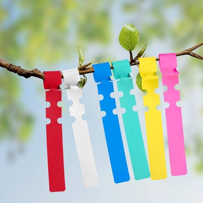 300 Pcs 6 Colors Plastic Plant Hanging Tree Tags Nursery Garden Lables Tags Large Writing Surface,2x20cm