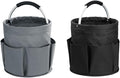 Wooha Tool Organizers Bag 34L Collapsible Tool Bag Laundry Organizer Outdoor Camping Garden Harvest Basket Home Bathroom Storage Bath Wash Bag（Black+Grey）