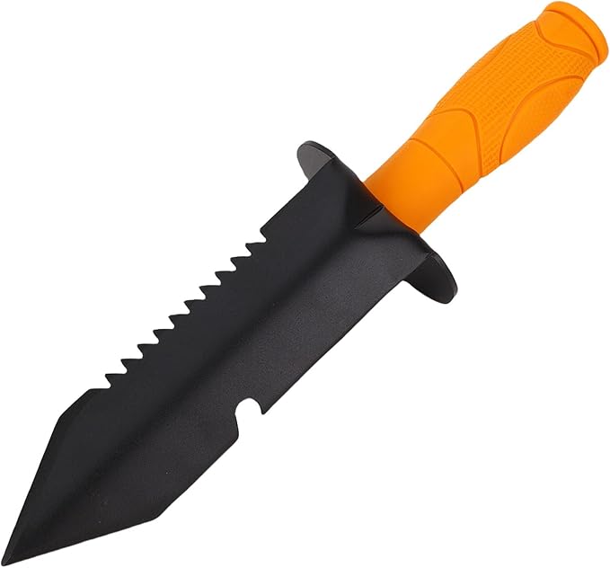 WALFRONT Heavy Duty Serrated Digger, Alloy Steel Gardening Tool with Ergonomic Handle, for Excavation and Planting Projects