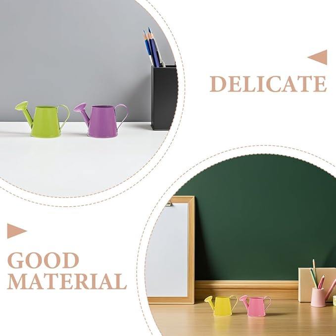 Kisangel Mini Watering can for Indoor Plants 3.34 Inch Handheld Tiny Watering Pots Decorative Water can for House Plant Watering and Miniature Garden Photo Props